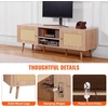 image:imageVEVOR Rattan Mid Century Modern TV Stand Boho TV Console for 55 inch TV WhiteOak