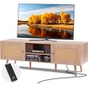 image:imageVEVOR Rattan Mid Century Modern TV Stand Boho TV Console for 55 inch TV WhiteOak