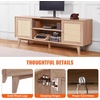 image:imageVEVOR Rattan Mid Century Modern TV Stand Boho TV Console for 55 inch TV WhiteOak