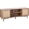image:imageVEVOR Rattan Mid Century Modern TV Stand Boho TV Console for 55 inch TV WhiteOak
