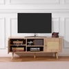 image:imageVEVOR Rattan Mid Century Modern TV Stand Boho TV Console for 55 inch TV WhiteOak