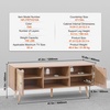 image:imageVEVOR Rattan Mid Century Modern TV Stand Boho TV Console for 55 inch TV WhiteOak