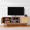 image:imageVEVOR Rattan Mid Century Modern TV Stand Boho TV Console for 55 inch TV WhiteOak