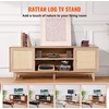 image:imageVEVOR Rattan Mid Century Modern TV Stand Boho TV Console for 55 inch TV WhiteOak