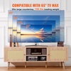 image:imageVEVOR Rattan Mid Century Modern TV Stand Boho TV Console for 55 inch TV WhiteOak