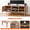 image:imageVEVOR Rattan Mid Century Modern TV Stand Boho TV Console for 55 inch TV WhiteOak