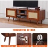 image:imageVEVOR Rattan Mid Century Modern TV Stand Boho TV Console for 55 inch TV WhiteWalnut