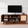 image:imageVEVOR Rattan Mid Century Modern TV Stand Boho TV Console for 55 inch TV WhiteWalnut