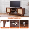 image:imageVEVOR Rattan Mid Century Modern TV Stand Boho TV Console for 55 inch TV WhiteWalnut