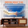 image:imageVEVOR Rattan Mid Century Modern TV Stand Boho TV Console for 55 inch TV WhiteWalnut