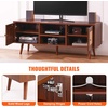 image:imageVEVOR Rattan Mid Century Modern TV Stand Boho TV Console for 55 inch TV WhiteWalnut