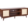 image:imageVEVOR Rattan Mid Century Modern TV Stand Boho TV Console for 55 inch TV WhiteWalnut