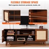 image:imageVEVOR Rattan Mid Century Modern TV Stand Boho TV Console for 55 inch TV WhiteWalnut