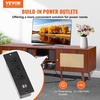 image:imageVEVOR Rattan Mid Century Modern TV Stand Boho TV Console for 55 inch TV WhiteWalnut