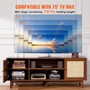 image:imageVEVOR Rattan Mid Century Modern TV Stand Boho TV Console for 55 inch TV WhiteWalnut