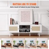image:imageVEVOR Rattan Mid Century Modern TV Stand Boho TV Console for 55 inch TV WhiteWhite