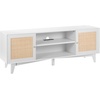 image:imageVEVOR Rattan Mid Century Modern TV Stand Boho TV Console for 55 inch TV WhiteWhite