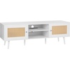 image:imageVEVOR Rattan Mid Century Modern TV Stand Boho TV Console for 55 inch TV WhiteWhite