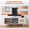 image:imageVEVOR Rattan Mid Century Modern TV Stand Boho TV Console for 55 inch TV WhiteWhite