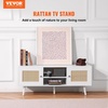 image:imageVEVOR Rattan Mid Century Modern TV Stand Boho TV Console for 55 inch TV WhiteWhite