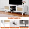 image:imageVEVOR Rattan Mid Century Modern TV Stand Boho TV Console for 55 inch TV WhiteWhite