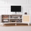 image:imageVEVOR Rattan Mid Century Modern TV Stand Boho TV Console for 55 inch TV WhiteWhite