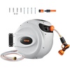 image:imageVEVOR Retractable Hose Reel 100 ft x 12 inch Garden Water Hose Reel with 9Pattern Nozzle 180 Swivel Bracket WallMounted Automatic Rewind Lock at Any Length with Slow Return System130 ft