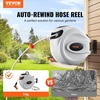 image:imageVEVOR Retractable Hose Reel 100 ft x 12 inch Garden Water Hose Reel with 9Pattern Nozzle 180 Swivel Bracket WallMounted Automatic Rewind Lock at Any Length with Slow Return System115 ft