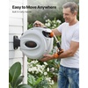 image:imageVEVOR Retractable Hose Reel 100 ft x 12 inch Garden Water Hose Reel with 9Pattern Nozzle 180 Swivel Bracket WallMounted Automatic Rewind Lock at Any Length with Slow Return System65 ft