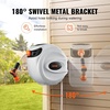 image:imageVEVOR Retractable Hose Reel 100 ft x 12 inch Garden Water Hose Reel with 9Pattern Nozzle 180 Swivel Bracket WallMounted Automatic Rewind Lock at Any Length with Slow Return System84 ft