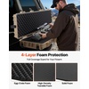 image:imageVEVOR Rifle Case Rifle Hard Case with 4 Layers Fullyprotective Foams Lockable Hard Gun Case with Wheels IP67 Waterproof amp Crushproof for Rifles or ShotgunsKhaki
