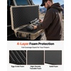 image:imageVEVOR Rifle Case Rifle Hard Case with 4 Layers Fullyprotective Foams Lockable Hard Gun Case with Wheels IP67 Waterproof amp Crushproof for Rifles or ShotgunsKhaki