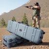 image:imageVEVOR Rifle Case Rifle Hard Case with 4 Layers Fullyprotective Foams Lockable Hard Gun Case with Wheels IP67 Waterproof amp Crushproof for Rifles or ShotgunsGrey