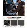 image:imageVEVOR Rifle Case Rifle Hard Case with 4 Layers Fullyprotective Foams Lockable Hard Gun Case with Wheels IP67 Waterproof amp Crushproof for Rifles or ShotgunsGrey