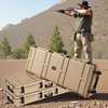 image:imageVEVOR Rifle Case Rifle Hard Case with 4 Layers Fullyprotective Foams Lockable Hard Gun Case with Wheels IP67 Waterproof amp Crushproof for Rifles or ShotgunsKhaki