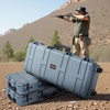 image:imageVEVOR Rifle Case Rifle Hard Case with 4 Layers Fullyprotective Foams Lockable Hard Gun Case with Wheels IP67 Waterproof amp Crushproof for Rifles or ShotgunsGrey
