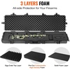 image:imageVEVOR Rifle Case Rifle Hard Case with 4 Layers Fullyprotective Foams Lockable Hard Gun Case with Wheels IP67 Waterproof amp Crushproof for Rifles or ShotgunsBlack