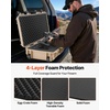 image:imageVEVOR Rifle Case Rifle Hard Case with 4 Layers Fullyprotective Foams Lockable Hard Gun Case with Wheels IP67 Waterproof amp Crushproof for Rifles or ShotgunsKhaki