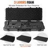 image:imageVEVOR Rifle Case Rifle Hard Case with 4 Layers Fullyprotective Foams Lockable Hard Gun Case with Wheels IP67 Waterproof amp Crushproof for Rifles or ShotgunsBlack