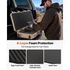 image:imageVEVOR Rifle Case Rifle Hard Case with 4 Layers Fullyprotective Foams Lockable Hard Gun Case with Wheels IP67 Waterproof amp Crushproof for Rifles or ShotgunsKhaki