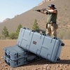 image:imageVEVOR Rifle Case Rifle Hard Case with 4 Layers Fullyprotective Foams Lockable Hard Gun Case with Wheels IP67 Waterproof amp Crushproof for Rifles or ShotgunsGrey