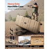 image:imageVEVOR Rifle Case Rifle Hard Case with 4 Layers Fullyprotective Foams Lockable Hard Gun Case with Wheels IP67 Waterproof amp Crushproof for Rifles or ShotgunsKhaki