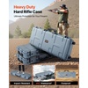 image:imageVEVOR Rifle Case Rifle Hard Case with 4 Layers Fullyprotective Foams Lockable Hard Gun Case with Wheels IP67 Waterproof amp Crushproof for Rifles or ShotgunsGrey