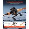image:imageVEVOR Rod and Fishing Reel Combo IM67 Carbon Fiber SpinningBaitcasting Rod and Reel Combo Bass Fishing Pole Stainless Steel Guides with Ceramic Rings65 ftLeft Handle