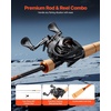 image:imageVEVOR Rod and Fishing Reel Combo IM67 Carbon Fiber SpinningBaitcasting Rod and Reel Combo Bass Fishing Pole Stainless Steel Guides with Ceramic Rings65 ftRight Handle