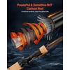 image:imageVEVOR Rod and Fishing Reel Combo IM67 Carbon Fiber SpinningBaitcasting Rod and Reel Combo Bass Fishing Pole Stainless Steel Guides with Ceramic Rings65 ftLeft Handle