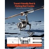 image:imageVEVOR Rod and Fishing Reel Combo IM67 Carbon Fiber SpinningBaitcasting Rod and Reel Combo Bass Fishing Pole Stainless Steel Guides with Ceramic Rings7 ft3000 Reel