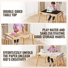 image:imageVEVOR Sensory Table Kids Sensory Table for Toddlers Kids Activity Desk with 3 Foldable Storage Bins amp Paper Roll Holder Wooden Toddler Activity Drawing Desk IndoorOutdoor Play Sand and WaterTableChair Set