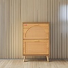 image:imageVEVOR Shoe Cabinet with 2 Flip Drawers Shoe Storage Cabinet for Entryway Free Standing Shoe Storage Organizer with Rattan Doors for Heels Boots Slippers in Hallway Living Room2362D x 661W x 3453H