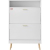 image:imageVEVOR Shoe Cabinet with 2 Flip Drawers Shoe Storage Cabinet for Entryway Free Standing Shoe Storage Organizer with Rattan Doors for Heels Boots Slippers in Hallway Living Room315D x 94W x 473H